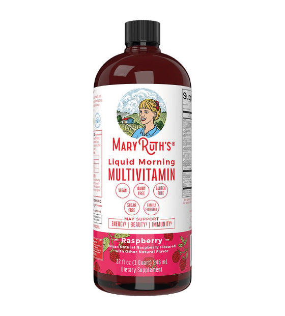 Morning Multivitamin Liquid, Raspberry, 32 oz Mary Ruths